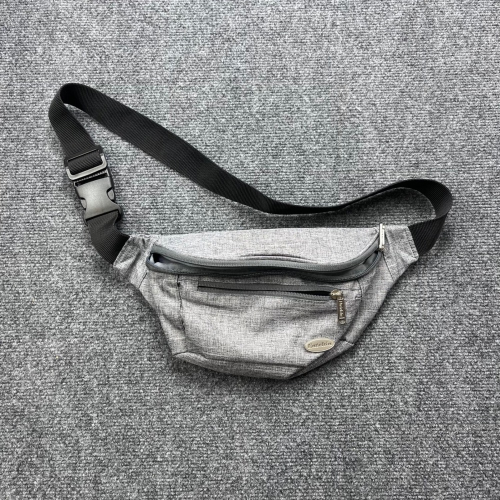 Entchin Travel Waist Pack Hiking Outdoor Gray Heathered Fanny Pack